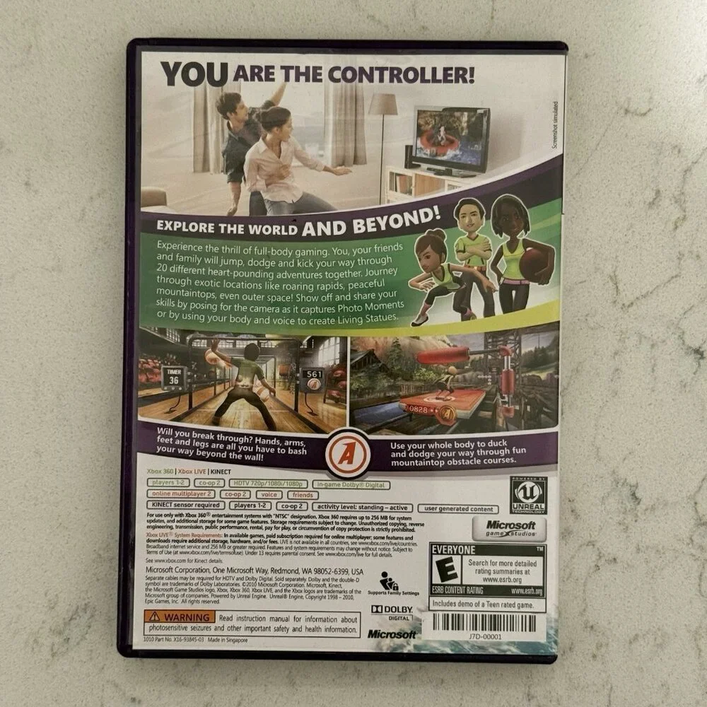OEM Microsoft Xbox 360 Kinect Motion Sensor Bar + Kinect Adventures! Complete